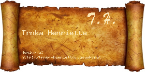 Trnka Henrietta névjegykártya